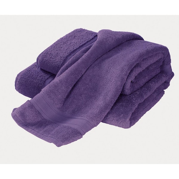 The Company Store Company Cotton Purple Solid Turkish Cotton Bath Towel  VK37-BATH-PURPLE - The Home Depot