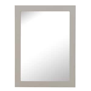 20 in. W x 27 in. H Rectangular Tri Fold Wood Framed Wall Bathroom Vanity Mirror in Gray