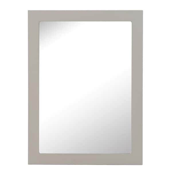Home Decorators Collection 20 in. W x 27 in. H Rectangular Wood Framed Wall Bathroom Vanity Mirror in Gray
