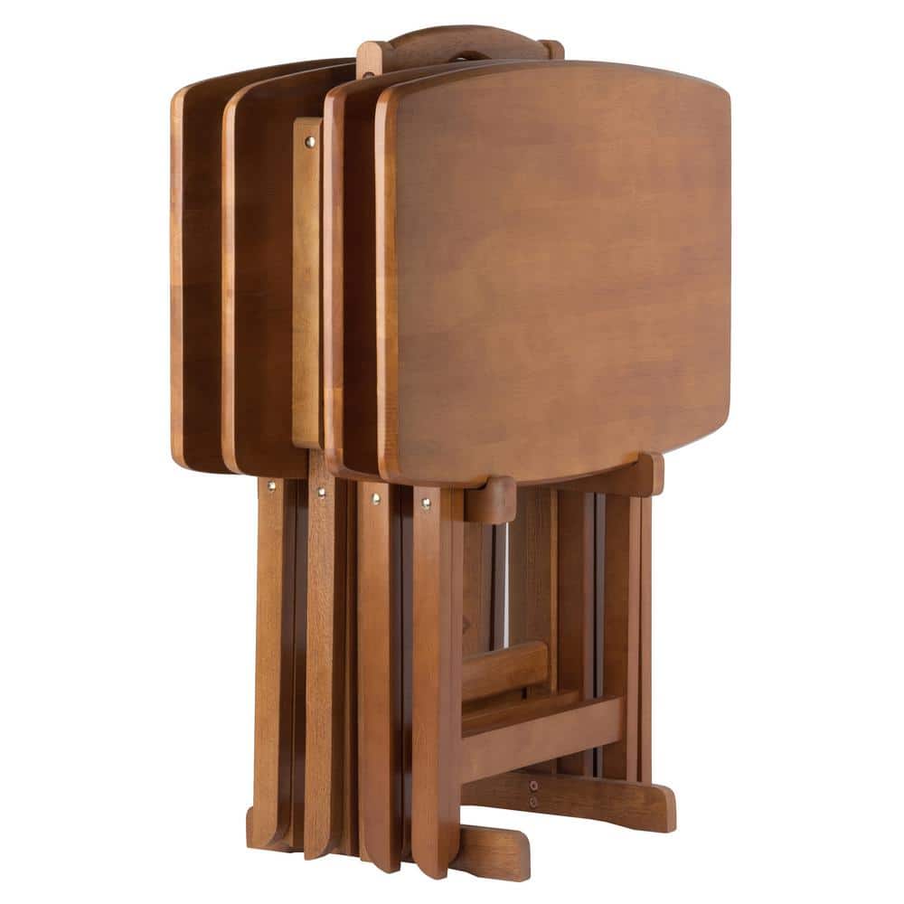 Teak 5-Piece Oversized Rectangular Snack Table Set