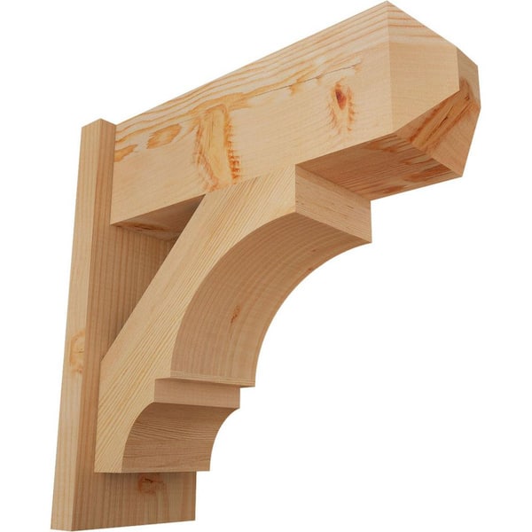 Ekena Millwork 8 in. x 20 in. x 20 in. Douglas Fir Balboa Craftsman Smooth Outlooker