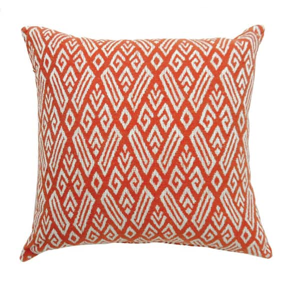 William's Home Furnishing Cici Red Geometric Polyester 18 in. x 18 in. Throw Pillow (Set of 2)