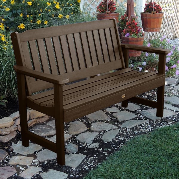 Lehigh 5 ft. 2-Person Weathered Acorn Recycled Plastic Outdoor Garden Bench