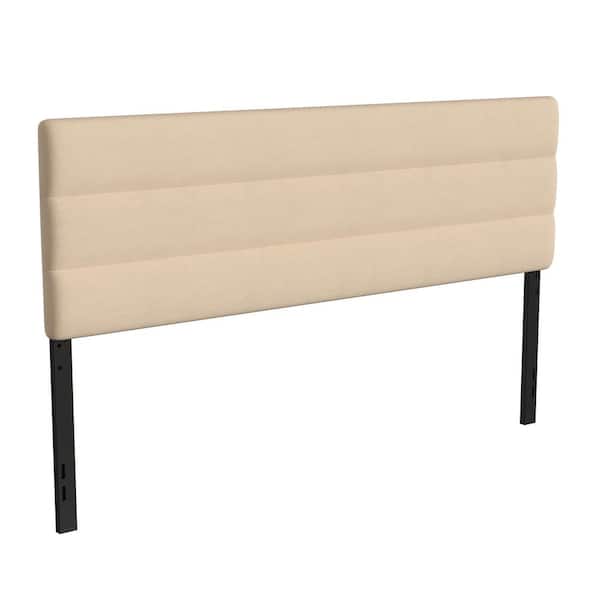 Carnegy Avenue 79 in. W Cream Fabric King Headboard