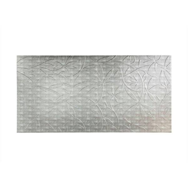 Fasade 96 in. x 48 in. Audrey Decorative Wall Panel in Crosshatch Silver