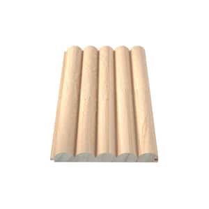 94.5 in. x 6 in x 0.8 in. 5 Grid Semi Circle Wood Wall Siding Board in Original Wood Color (Set of 3-Piece)