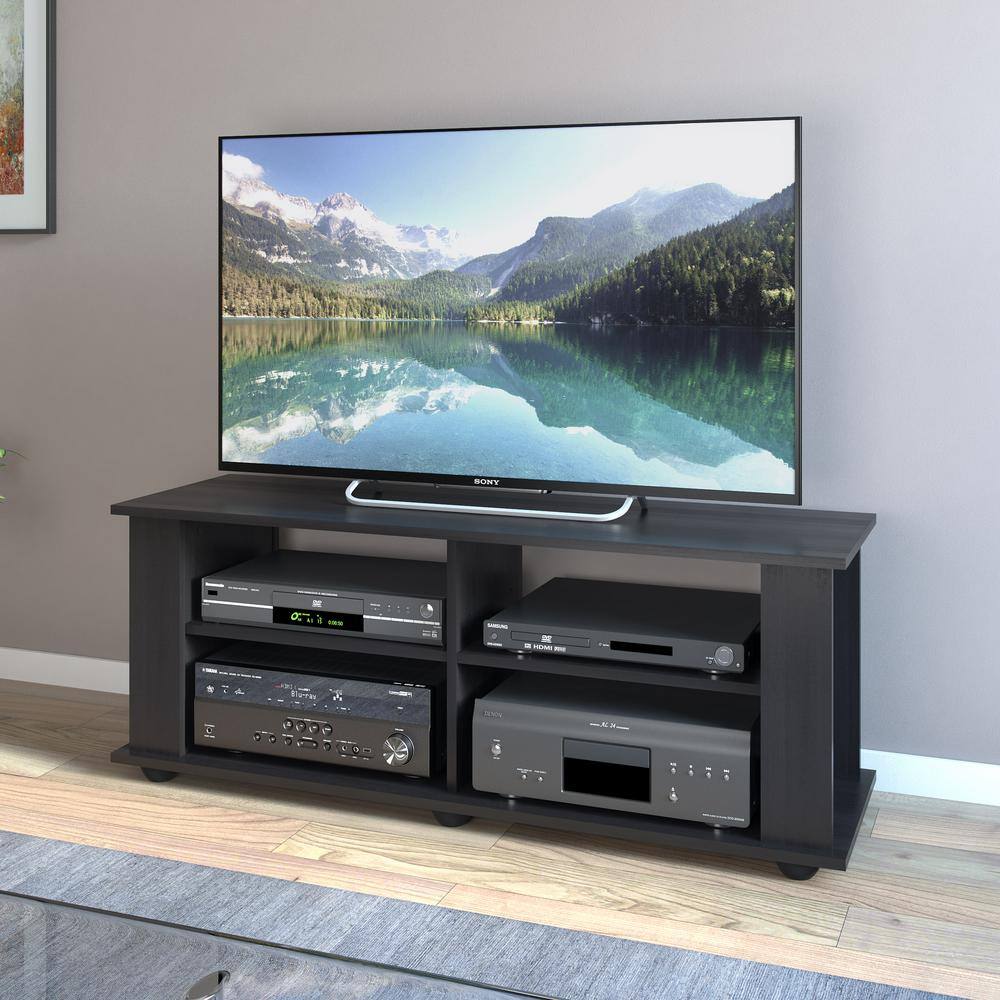 Ravenwood Black 51" MDF TV Stand with Open Shelving