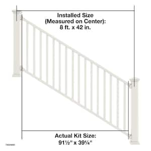 Select White 3 ft. Vinyl Stair Kit with Square Balusters