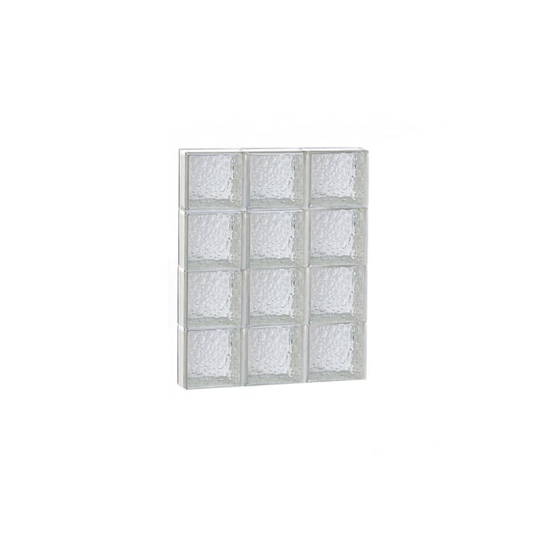 Clearly Secure 22.5 in. x 30 in. x 3.125 in. Metric Series Savona Pattern Frameless Non-Vented Glass Block Window