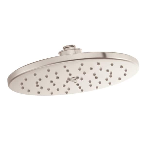 1-Spray Pattern with 2.5 GPM 10 in. Wall Mount Fixed Shower Head in Polished Nickel