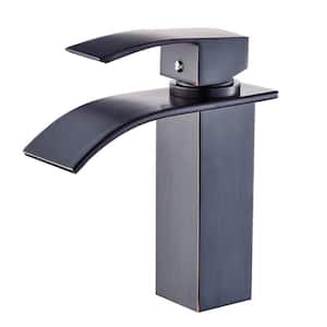 Single-Handle Single-Hole Waterfall Bathroom Faucet in Oil Rubbed Bronze