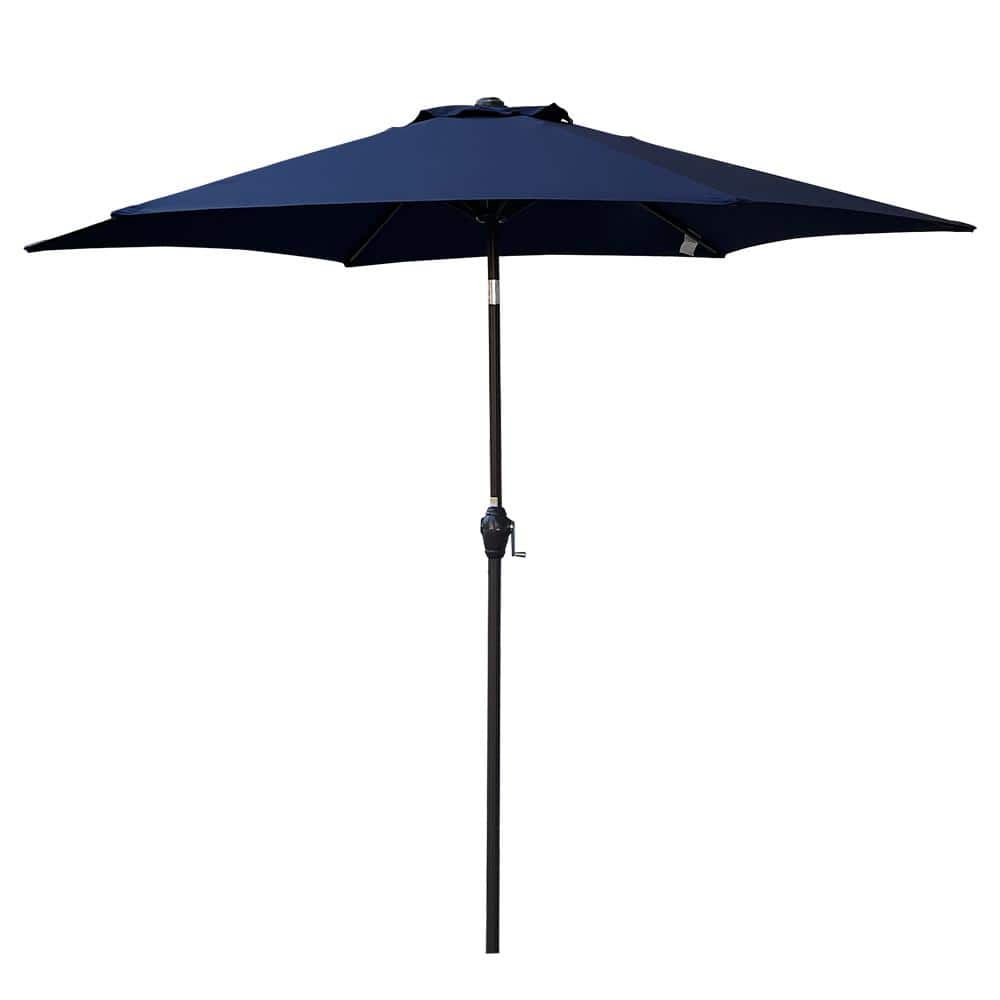 9 ft. Outdoor Patio Market Umbrella, Sun Shade with 6 Ribs Umbrella Crank f
