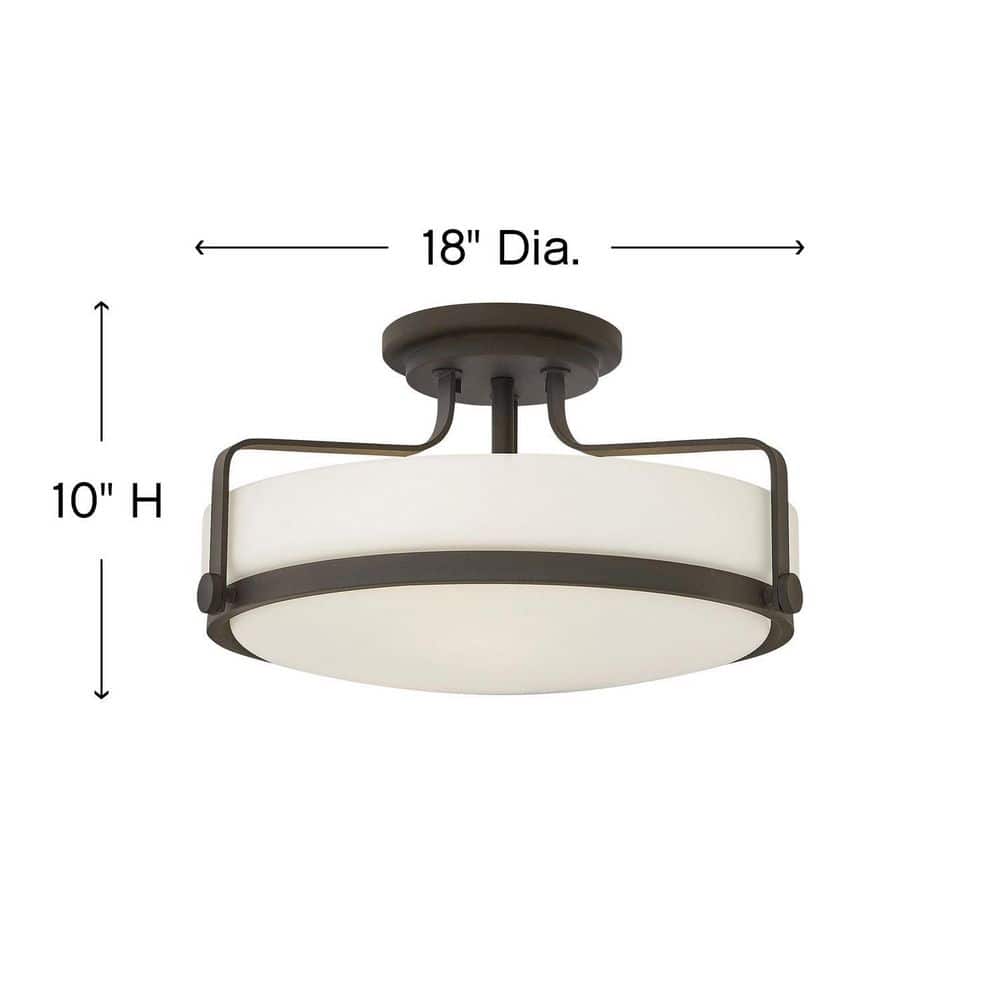 Harper Transitional 3-Light Globe Semi-Flush Mount in Oil Rubbed Bronze
