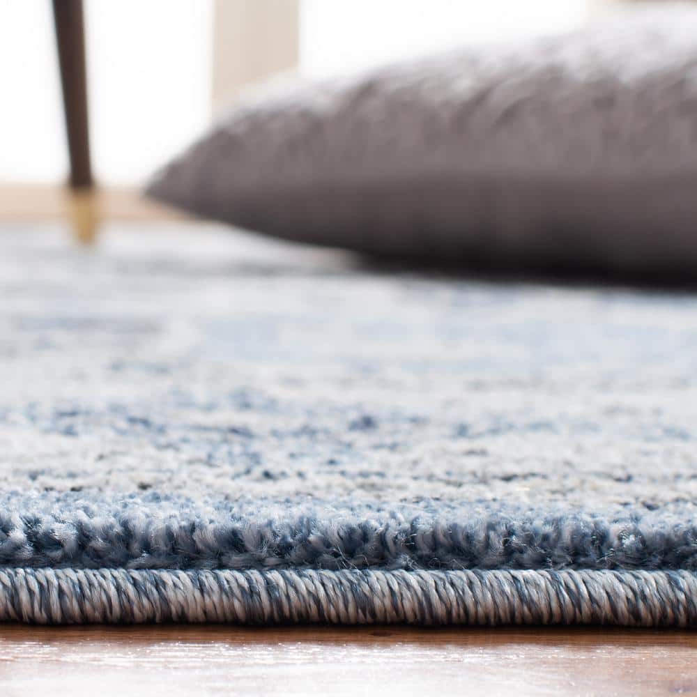 Charleston Blue and Grey 8' x 10' Synthetic Area Rug