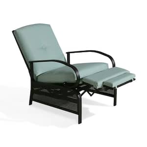 Black Adjustable Steel Outdoor Reclining Lounge Chair with Mist Cushion