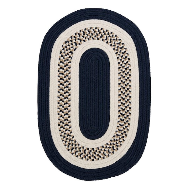 Spiral II Navy Doormat 3 ft. x 5 ft. Indoor/Outdoor Patio Area Rug