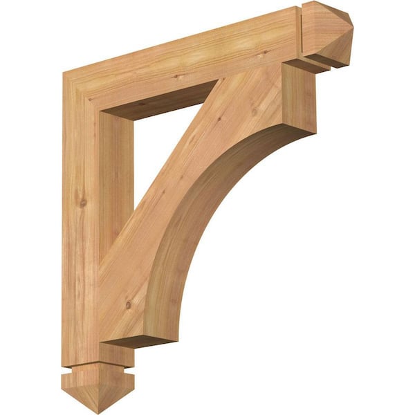 Ekena Millwork 3.5 in. x 24 in. x 24 in. Western Red Cedar Westlake Arts and Crafts Smooth Bracket