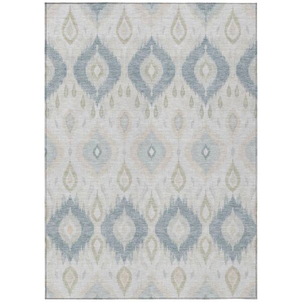 Chantille Machine Washable Indoor/Outdoor Abstract ACN3120 Silver 10 ft. x 14 ft. Area Rug