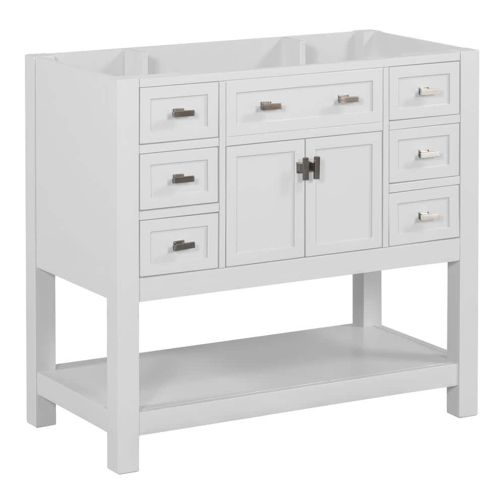 35.2 in. W x 17.7 in. D x 34.1 in. H Bath Vanity Cabinet without Top 2-Soft