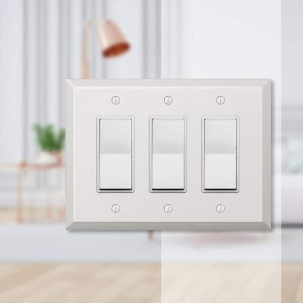 Oversized 3 Gang Rocker Steel Wall Plate - White