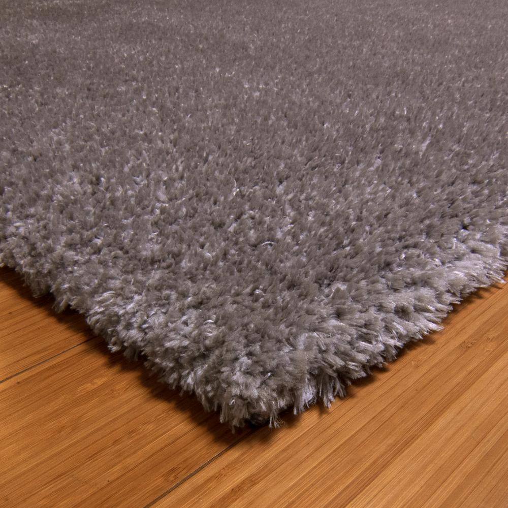 Thayer Gray Plush Microfiber Shag Runner Rug 2'x6'