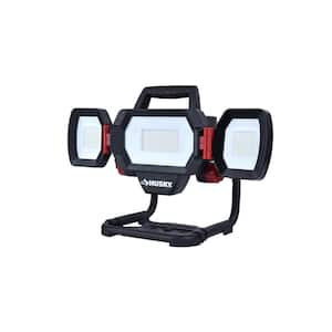 10,000 Lumen Three-Head Hybrid LED Work Light with Rechargeable Battery