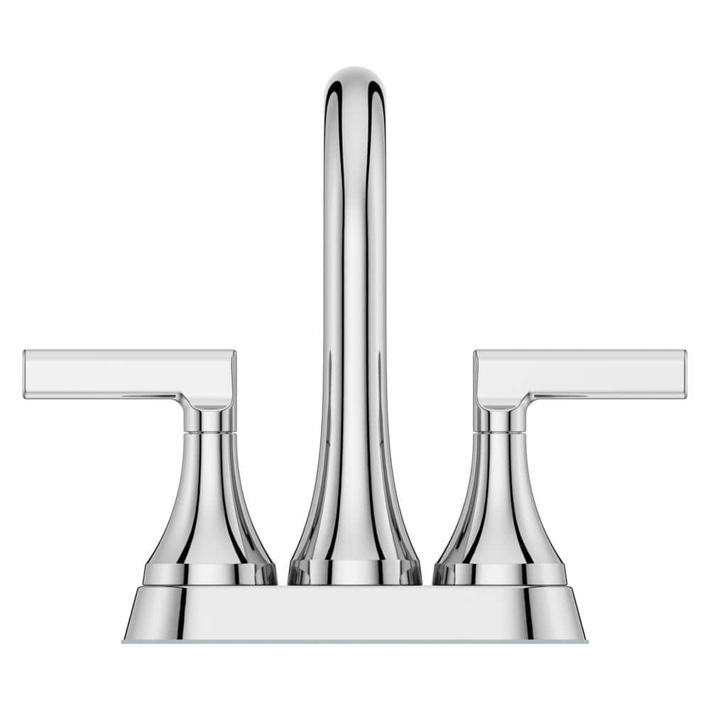 Polished Chrome 4-Inch Centerset Bathroom Faucet with Dual Handles