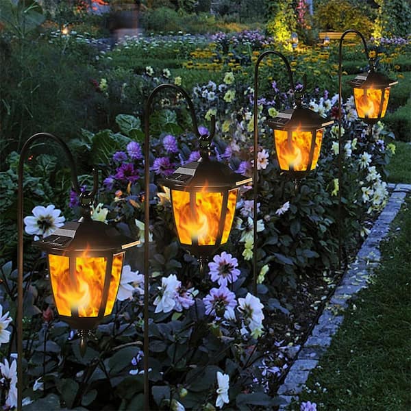 MOEPISY 6 Pack Solar Flame Hanging Lights Outdoor, Solar