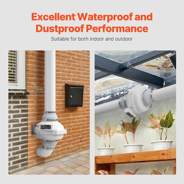 VEVOR 6-4.5 in. Radon Fan Installation Kit, Quiet 380 CFM Radon