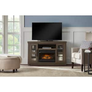 Caufield 54 in. Media Console Infrared Electric Fireplace in Honey Ash
