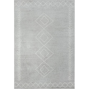 Cana Gray 8 ft. x 10 ft. Diamond Transitional Casual Synthetic Area Rug