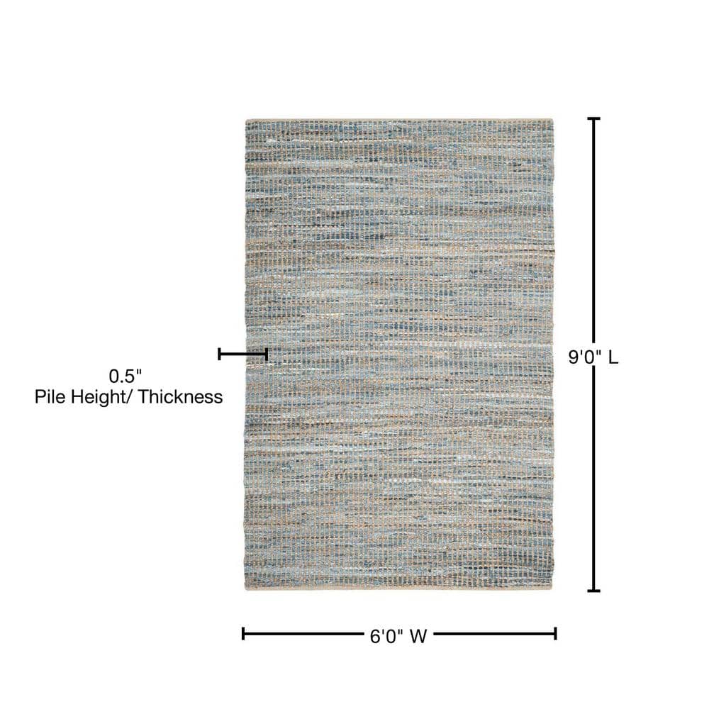 Cape Cod Blue and Natural Jute Flat Woven Area Rug