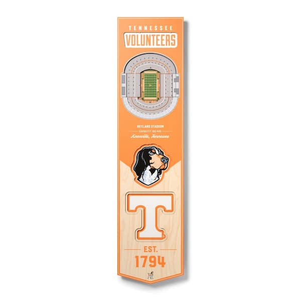 YouTheFan NCAA Tennessee Volunteers Wooden 8 x 32 3D Stadium Banner Decorative Sign -Neyland Stadium