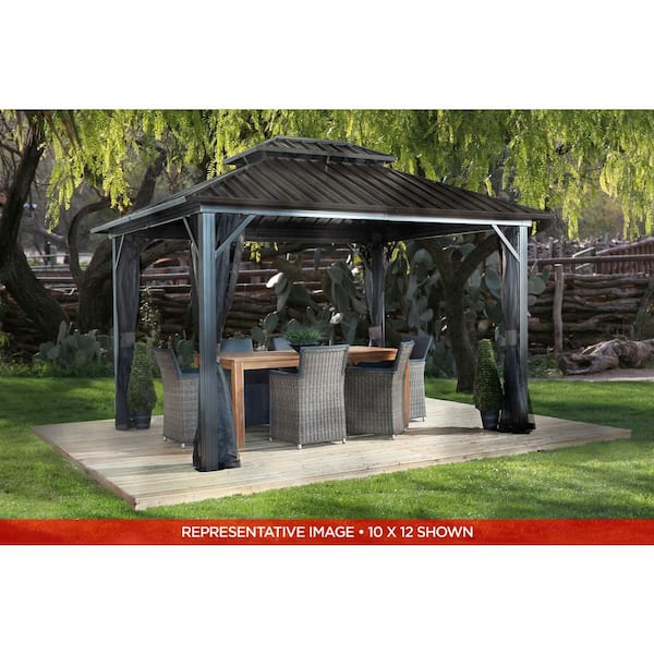Genova II 12 ft. x 14 ft. Brown Gazebo