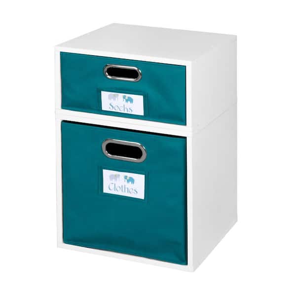 Regency 19.5 in. H x 13 in. W x 13 in. D White Wood 2-Cube Organizer