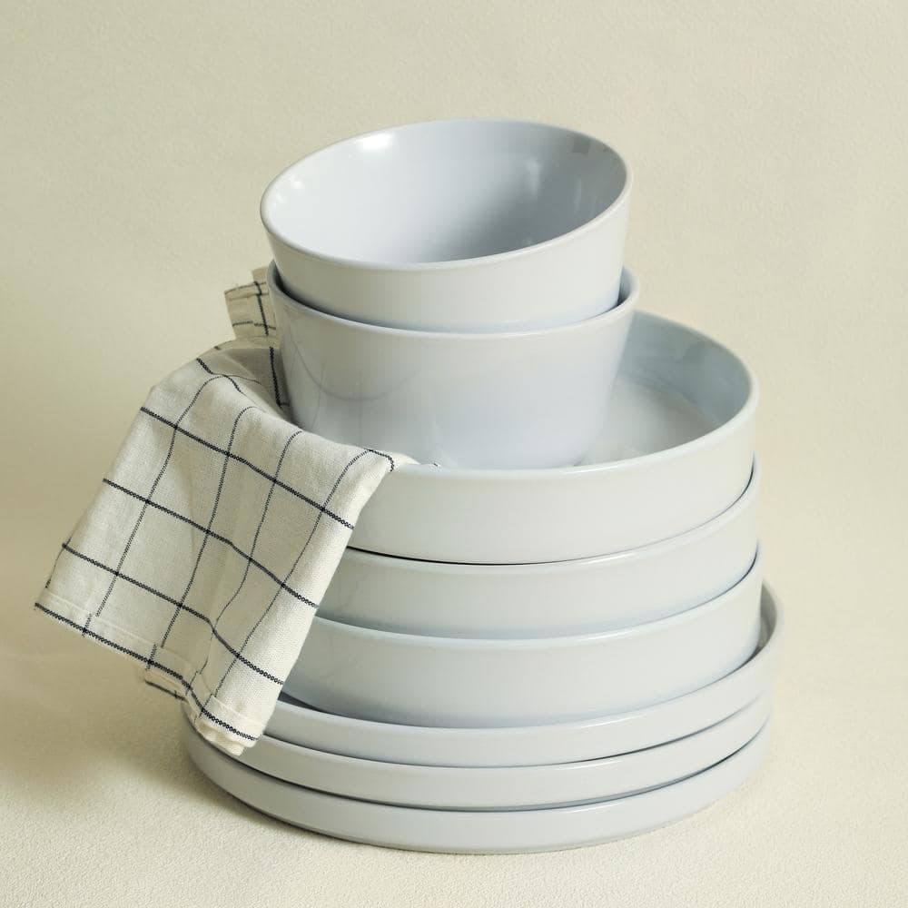 Celina 12-Piece Dinnerware Set Stoneware, Service for 4, White