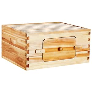 100% Beeswax Coated Natural Cedar Wood, Bee Hive Deep Box Starter Kit, Langstroth Beehive Kit with 10 Frames