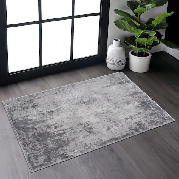 2 ft. x 3 ft. Gray Abstract Pattern Rug/Decorative Rug
