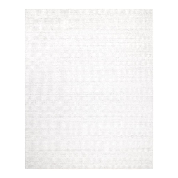 Sanam Contemporary Solid Ivory 9 ft. x 12 ft. Hand Loomed Area Rug