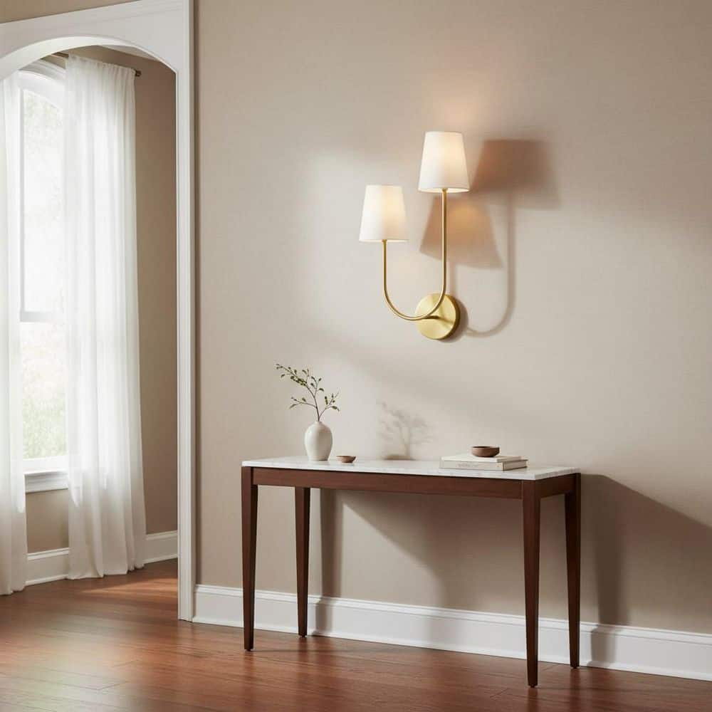 Cora 12.75 in. 2-Light Lacquered Brass Right Side Wall Sconce price history on PriceWatchPro