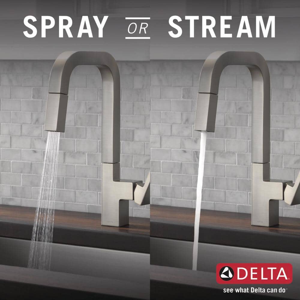 SpotShield Stainless Steel Pull-Down Kitchen Faucet with Spray