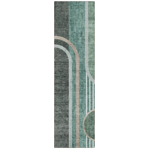 Chantille ACN532 Emerald 2 ft. 3 in. x 7 ft. 6 in. Machine Washable Indoor/Outdoor Geometric Runner Rug