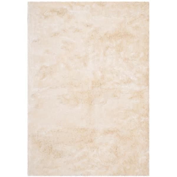 SAFAVIEH Paris Shag Ivory Doormat 3 ft. x 5 ft. Solid Area Rug