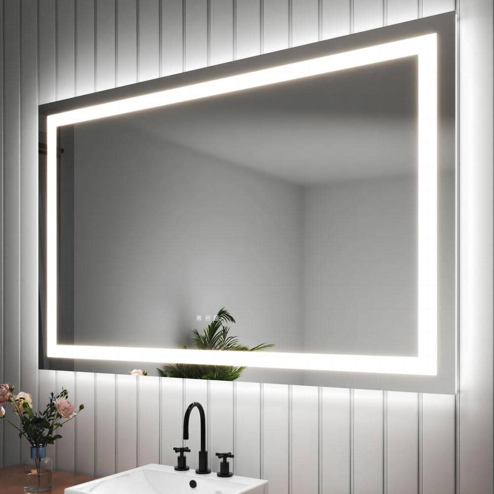 TOOLKISS 55 in. W x 36 in. H Rectangular Frameless Wall Anti