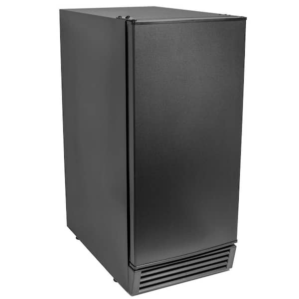 Maxx Ice 50 lbs. Self-Contained Black Steel Ice Machine, Energy Star Rated, Built-in or Freestanding without drain pump