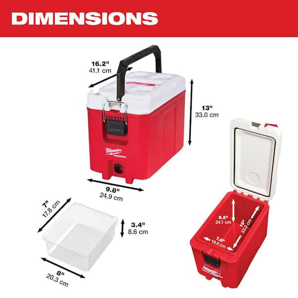 Milwaukee - PACKOUT 10 in. Red 16 qt. Compact Cooler