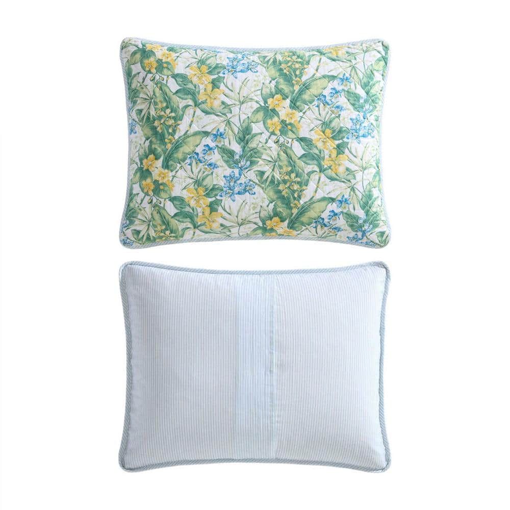 Blue Cotton Reversible Full Quilt Set