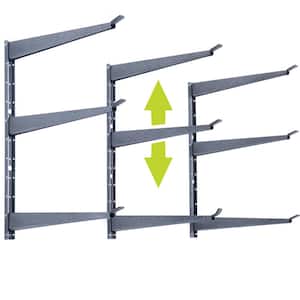 16 in. x 21 in. Heavy-Duty Wall Rack, Adjustable 3-Tier Wide Lumber Rack Holds 720 lbs. Steel Garage Wall Shelf Brackets
