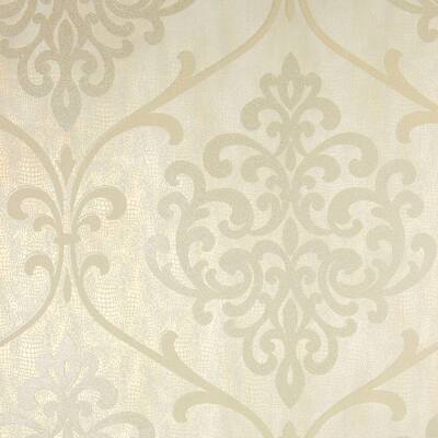 Ambrosia Champagne Glitter Damask Paper Strippable Roll Wallpaper (Covers 56.4 sq. ft.)