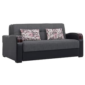 Ottomanson Santiago Collection Convertible 89 in. Dark Brown Chenille  3-Seater Twin Sleeper Sofa Bed with Storage SAN-DBN-SB - The Home Depot